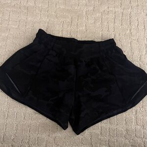 lululemon athletica hotty hot 4” Black Camouflage Athletic Shorts